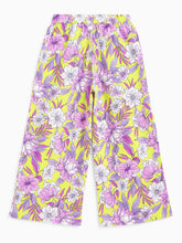 Load image into Gallery viewer, Campana Girls Mia Crop Top with Trousers Clothing Set - Tropical Floral Print - Yellow &amp; Pink
