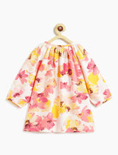 Load image into Gallery viewer, Campana Girls Nora Printed Rayon Top - Abstract Florals - Pink &amp; Yellow
