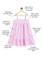 Load image into Gallery viewer, Campana Girls Amelia Strappy Dress with Pockets - Stripes - Soft Pink
