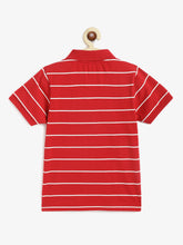 Load image into Gallery viewer, Campana Boys Pack of 2 Striped Cotton Polo T-Shirts - Red &amp; Green
