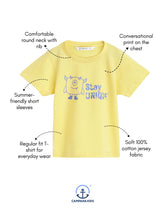 Load image into Gallery viewer, Campana Boys Daniel Half Sleeves T-shirt - Unique Print - Lemon Yellow
