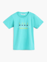 Load image into Gallery viewer, Campana Boys Daniel Half Sleeves T-shirt - Solution Print - Turquoise Blue
