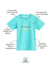 Load image into Gallery viewer, Campana Boys Daniel Half Sleeves T-shirt - Solution Print - Turquoise Blue
