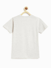 Load image into Gallery viewer, Campana Boys Daniel Half Sleeves T-shirt - Rise-Up Print - Grey Melange
