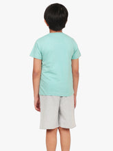 Load image into Gallery viewer, Campana Boys Daniel Pack of 2 Half Sleeves Printed Cotton T-shirts - Lime Green &amp; Light Blue
