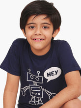 Load image into Gallery viewer, Campana Boys Daniel Pack of 2 Half Sleeves Printed Cotton T-shirts - Navy Blue &amp; Light Grey
