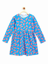 Load image into Gallery viewer, Campana Girls Ivy Long Sleeve Dress - Watermelon Pop Print - Blue &amp; Pink
