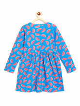 Load image into Gallery viewer, Campana Girls Ivy Long Sleeve Dress - Watermelon Pop Print - Blue &amp; Pink
