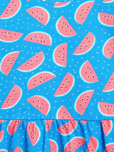 Load image into Gallery viewer, Campana Girls Ivy Long Sleeve Dress - Watermelon Pop Print - Blue &amp; Pink
