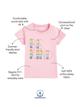 Load image into Gallery viewer, Campana Girls Zuri Half Sleeves T-Shirt - Kindness Print - Pink
