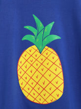 Load image into Gallery viewer, Campana Girls Zuri Half Sleeves T-Shirt - Pineapple Print - Purplish Blue
