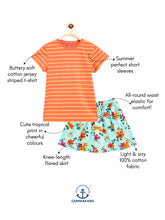 Load image into Gallery viewer, Campana Girls Katie Skirt with Top Clothing Set - Peach &amp; Turquoise
