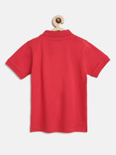 Load image into Gallery viewer, Campana Boys Niko 100% Cotton Jersey Half Sleeves Solid Polo T-Shirt - Red
