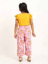 Load image into Gallery viewer, Campana Girls Serena T-Shirt with Culottes Clothing Set - Yellow &amp; Pink
