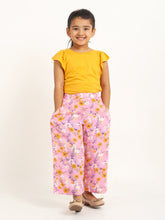 Load image into Gallery viewer, Campana Girls Serena T-Shirt with Culottes Clothing Set - Yellow &amp; Pink
