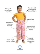 Load image into Gallery viewer, Campana Girls Serena T-Shirt with Culottes Clothing Set - Yellow &amp; Pink
