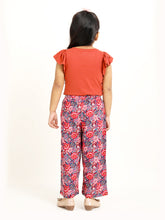 Load image into Gallery viewer, Campana Girls Serena T-Shirt with Culottes Clothing Set - Rust Orange &amp; Navy
