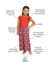 Load image into Gallery viewer, Campana Girls Serena T-Shirt with Culottes Clothing Set - Rust Orange &amp; Navy
