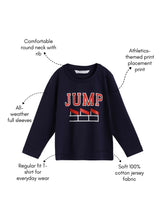 Load image into Gallery viewer, Campana Boys Daniel Full Sleeves T-shirt - Athletics Print - Navy
