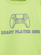 Load image into Gallery viewer, Campana Boys Daniel Full Sleeves T-shirt - Gaming Print - Lime Green
