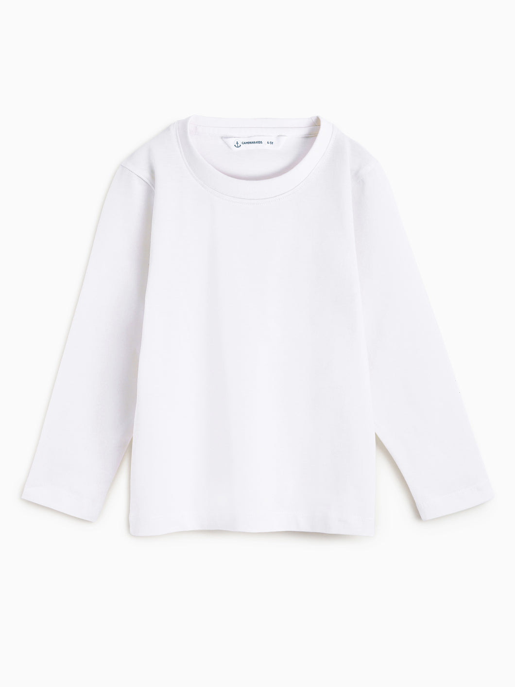 Campana Boys Full Sleeves Round Neck Solid T-Shirt - White