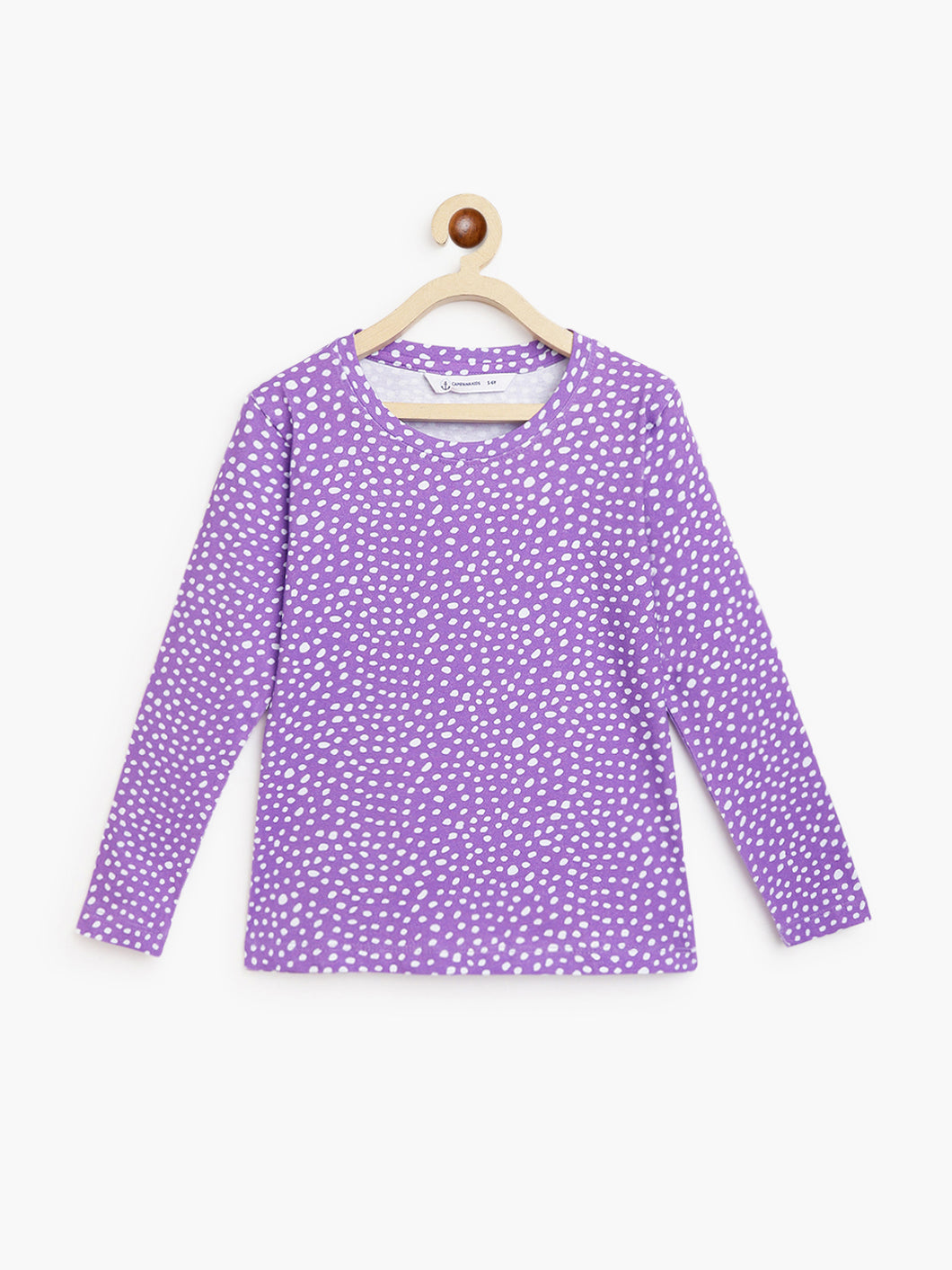 Campana Girls Lily Long Sleeves T-Shirt - Wild Dots Print - Purple