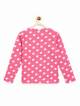 Load image into Gallery viewer, Campana Girls Lily Long Sleeves T-Shirt - Daisy Dots Print - Pink
