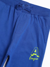 Load image into Gallery viewer, Boys Blake 100% Cotton Jersey Joggers - A-League Print - Royal Blue
