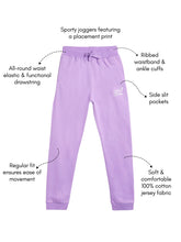 Load image into Gallery viewer, Campana Girls Iris 100% Cotton Jersey Joggers - Lightning Print - Purple
