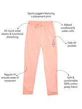 Load image into Gallery viewer, Campana Girls 100% Cotton Jersey Joggers - Unique Print - Peach
