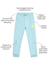 Load image into Gallery viewer, Campana Girls Iris 100% Cotton Jersey Joggers - Sunny Print - Ocean Blue
