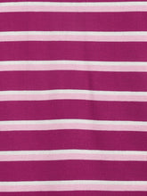 Load image into Gallery viewer, Campana Girls Alexis Half Sleeves Striped Drop Shoulder T-shirt - Pink &amp; Purple
