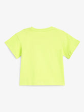 Load image into Gallery viewer, Campana Girls Zuri Pack of 2 Drop Shoulder Half Sleeves T-shirts - Conversational Print - Lime Green &amp; Pink
