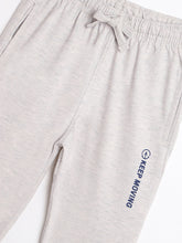 Load image into Gallery viewer, Campana Boys Andy 100% Cotton Jersey Track Pants - Keep Moving Print - Grey Melange
