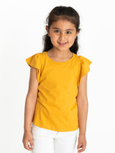 Load image into Gallery viewer, Campana Girls Serena Frilly Solid T-Shirt - Yellow
