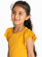 Load image into Gallery viewer, Campana Girls Serena Frilly Solid T-Shirt - Yellow
