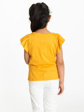 Load image into Gallery viewer, Campana Girls Serena Frilly Solid T-Shirt - Yellow
