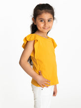 Load image into Gallery viewer, Campana Girls Serena Frilly Solid T-Shirt - Yellow
