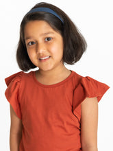 Load image into Gallery viewer, Campana Girls Serena Frilly Solid T-Shirt - Rust
