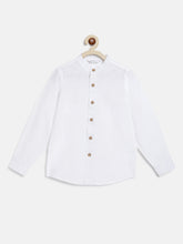 Load image into Gallery viewer, Campana Boys Jon Long Sleeve Cotton - Linen Shirt - White
