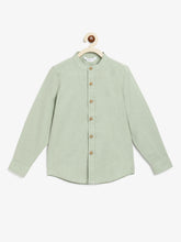 Load image into Gallery viewer, Campana Boys Jon Full Sleeve Cotton - Linen Shirt - Sage Green

