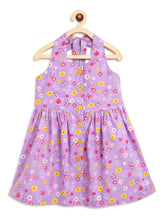 Load image into Gallery viewer, Campana Girls Cheryl Halter Neck Dress - Floral Print -Purple
