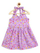 Load image into Gallery viewer, Campana Girls Cheryl Halter Neck Dress - Floral Print -Purple
