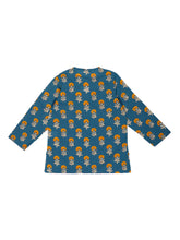 Load image into Gallery viewer, Campana Boys Bansi Dhoti Kurta Set - Genda Phool Print - Blue &amp; Mustard
