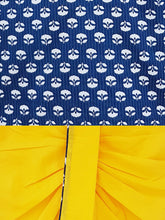 Load image into Gallery viewer, Campana Boys Block Print Dhoti Kurta Set - Yellow &amp; Indigo
