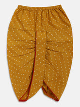 Load image into Gallery viewer, Campana Boys Bansi Dhoti Kurta Set - Wild Flower Motif - Maroon &amp; Mustard
