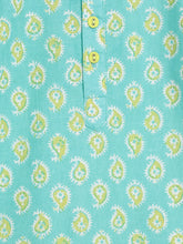 Load image into Gallery viewer, Campana Boys Bansi Dhoti Kurta Set - Paisley Print - Turquoise &amp; Lime Green
