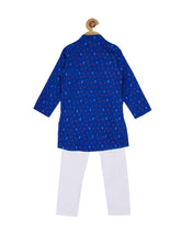 Load image into Gallery viewer, Campana Boys Airplane Print Kurta Pyjama Set - Royal Blue &amp; White
