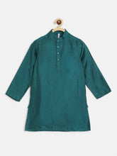 Load image into Gallery viewer, Campana Boys Nishant Kurta Set with Jacket - Chevron Print - Sage and Bottle Green
