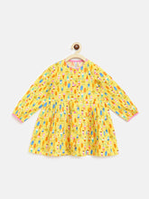 Load image into Gallery viewer, Campana Girls Asmira Swing Dress - Ice-cream Print - Yellow &amp; Multicolour
